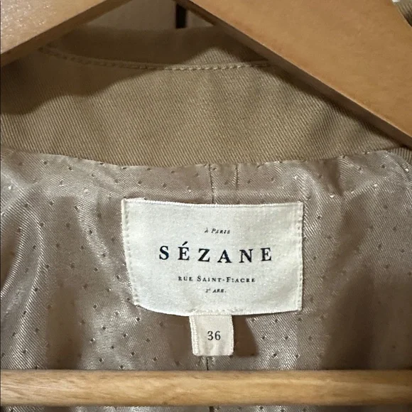 Sezane Scott Trench Coat 100% Cotton - Picture 2 of 6